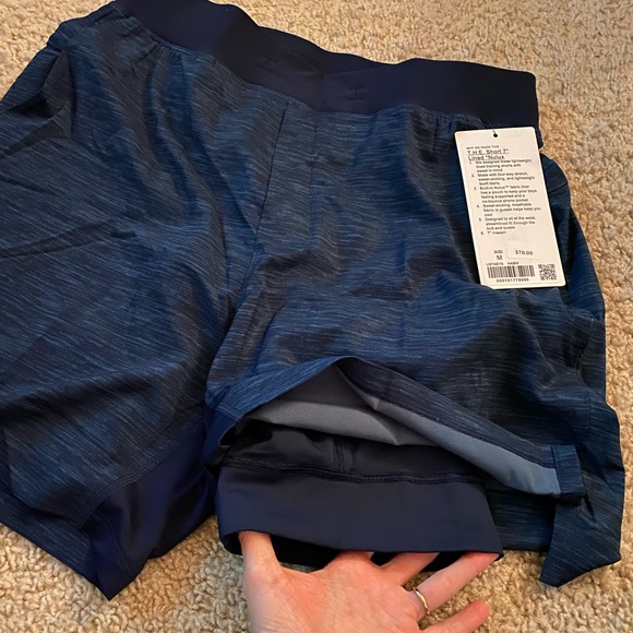 Lululemon Blue T.H.E. Shorts 7” Lined Nulux Sz M - Picture 7 of 8